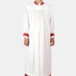 Nexora Clergys Anglican Clergy Rochet – Classic White with Red Accents