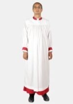 Nexora Clergys Anglican Clergy Rochet – Classic White with Red Accents - Image 5