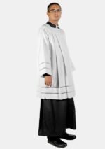 Nexora Clergys Catholic Priest Surplice with Double Floral Lace - Image 2