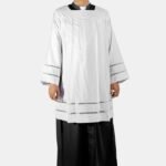 Nexora Clergys Catholic Priest Surplice with Double Floral Lace