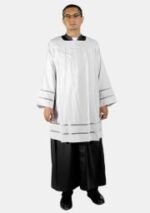 Nexora Clergys Catholic Priest Surplice with Double Floral Lace - Image 4