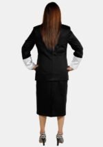 Nexora Clergys Black and White Pastor Skirt Suit for Women - Image 3