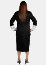 Nexora Clergys Black and White Pastor Skirt Suit for Women - Image 6