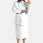 Nexora Clergys White Clerical Skirt Suit for Women