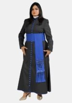 Nexora Clergys Signature Women’s Cassock – Roman Cut in Black & Blue - Image 2