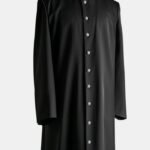 Nexora Clergys Black Clergy Gown – Men’s Robe with Metal Accents