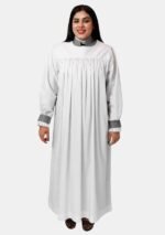 Nexora Clergys Women’s Clergy Rochet – Cardinal Grey Cuff Edition