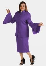 Nexora Clergys Elegant Purple Clergy Dress – Designer Button Edition - Image 2