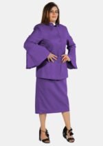 Nexora Clergys Elegant Purple Clergy Dress – Designer Button Edition