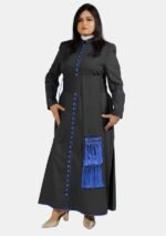 Nexora Clergys Signature Women’s Cassock – Roman Cut in Black & Blue - Image 3